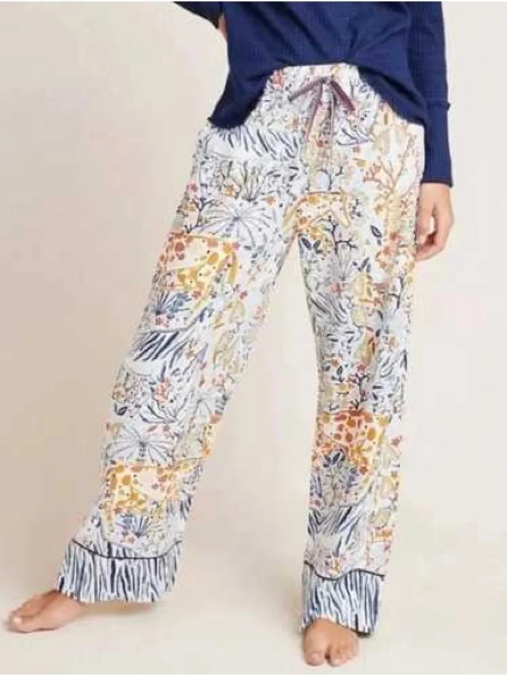 Anthropologie Vikki Chu Pastoral Flannel Sleep Pajama Lounge Pant Small